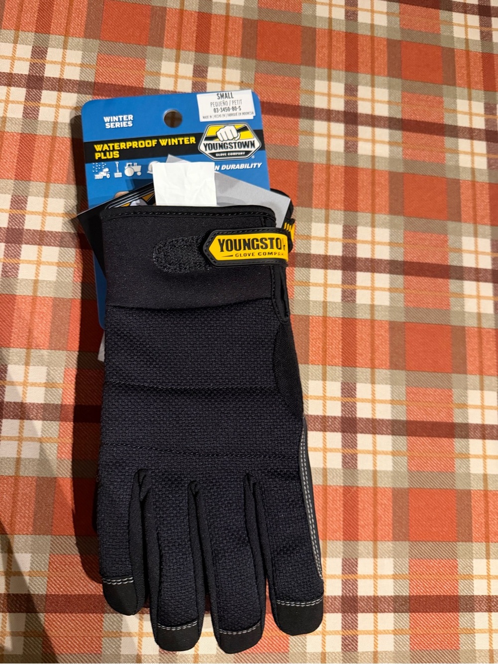 Men's Black Waterproof Winter Work Gloves small